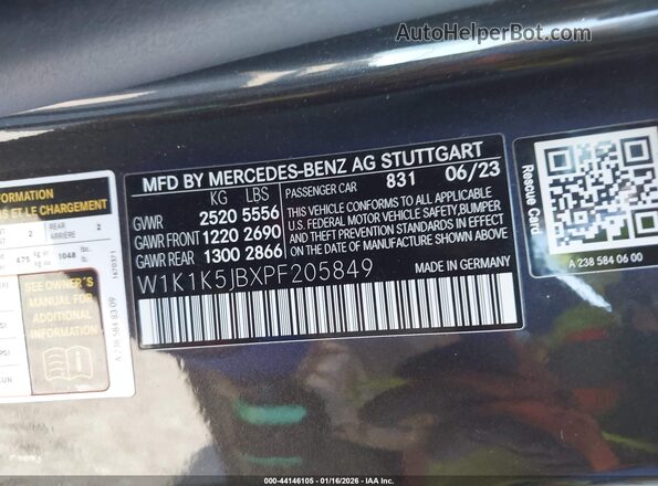 W1K1K5JBXPF205849 2023 MERCEDES-BENZ E-CLASS Черный Вид подкапотного пространства