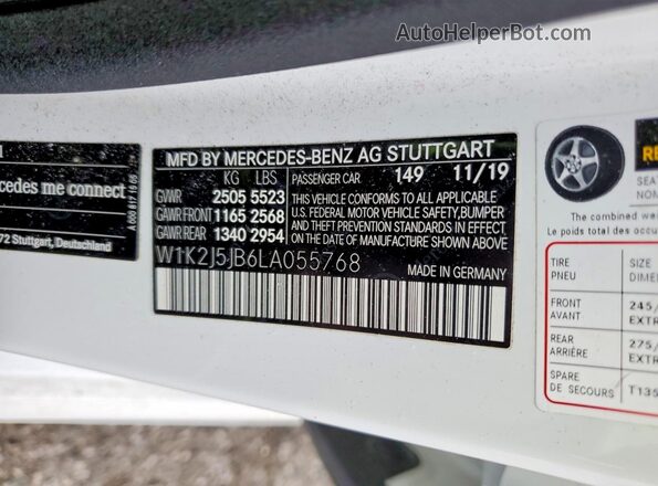 W1K2J5JB6LA055768 2020 MERCEDES-BENZ CLS-CLASS Белый Вид подкапотного пространства