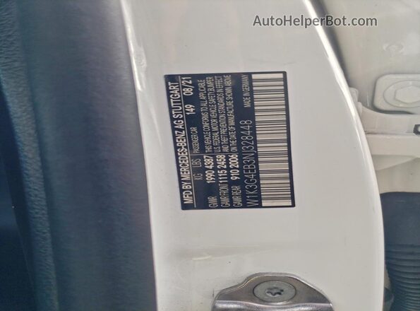 W1K3G4EB3NJ328448 2022 MERCEDES-BENZ A White Widok komory silnika