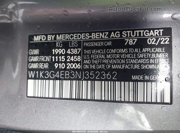 W1K3G4EB3NJ352362 2022 MERCEDES-BENZ A 220 Золотой Вид подкапотного пространства