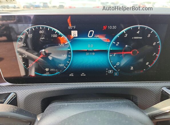 W1K3G4EB4LW047212 2020 MERCEDES-BENZ A Gray Widok zestawu wskaźników