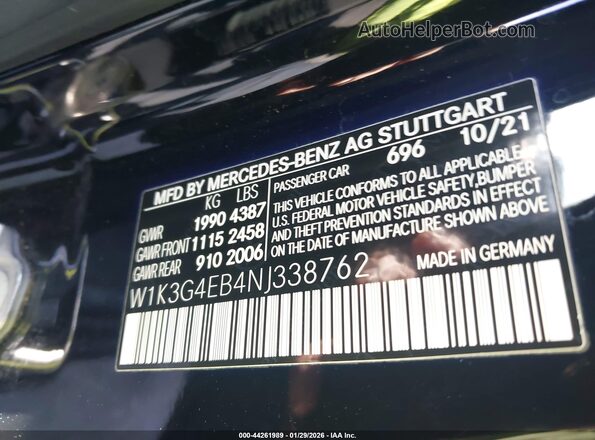 W1K3G4EB4NJ338762 2022 MERCEDES-BENZ A 220 Черный Вид подкапотного пространства