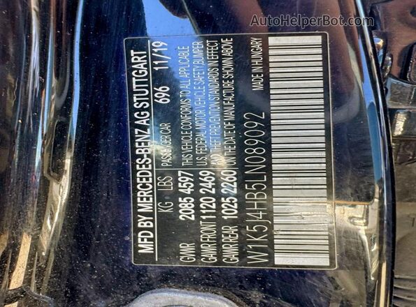 W1K5J4HB5LN089092 2020 MERCEDES-BENZ CLA-CLASS Black Widok tylnych siedzeń