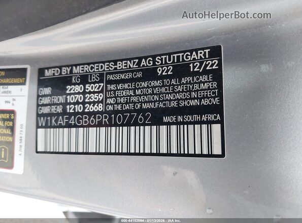 W1KAF4GB6PR107762 2023 MERCEDES-BENZ C-CLASS Серый Вид подкапотного пространства
