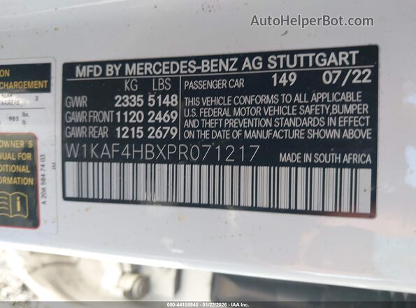 W1KAF4HBXPR071217 2023 MERCEDES-BENZ C-CLASS  Вид підкапотного простору