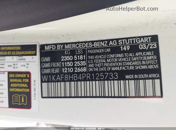 W1KAF8HB4PR125733 2023 MERCEDES-BENZ AMG C 43 Белый Вид подкапотного пространства