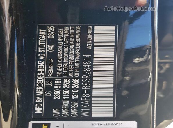 W1KAF8HB8SR284814 2025 MERCEDES-BENZ C Black Widok komory silnika