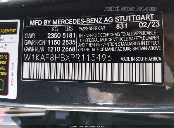 W1KAF8HBXPR115496 2023 MERCEDES-BENZ AMG C 43 Черный Вид подкапотного пространства