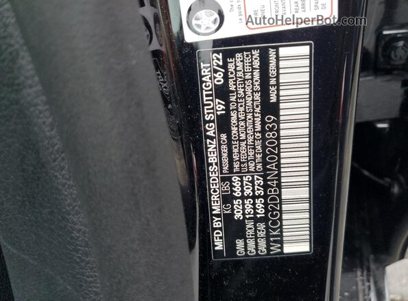 W1KCG2DB4NA020839 2022 MERCEDES-BENZ EQS Black Vista del compartimento del motor