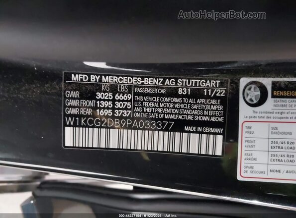 W1KCG2DB9PA033377 2023 MERCEDES-BENZ EQS Black Vista del compartimento del motor