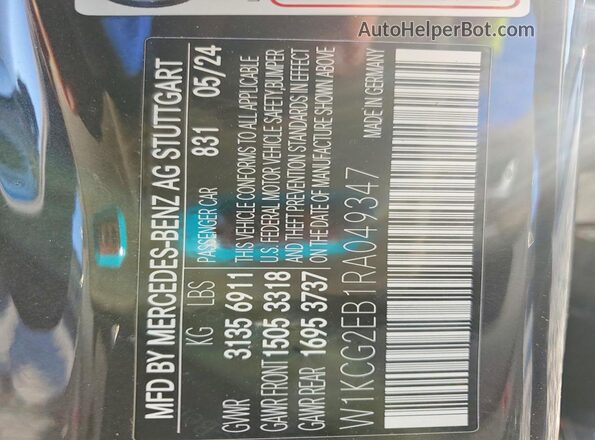 W1KCG2EB1RA049347 2024 MERCEDES-BENZ EQS Gray Вид підкапотного простору
