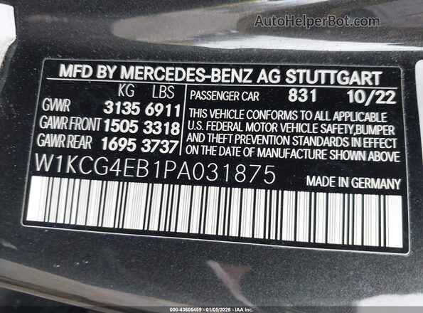 W1KCG4EB1PA031875 2023 MERCEDES-BENZ EQS 580 Серый Вид подкапотного пространства