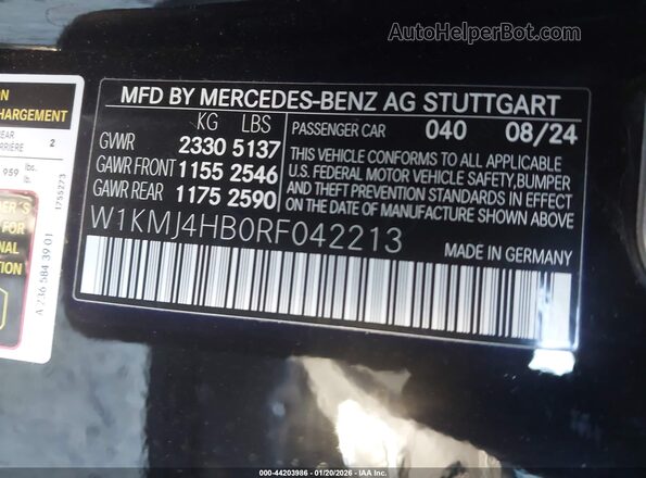 W1KMJ4HB0RF042213 2024 MERCEDES-BENZ CLE 300 Black Vista del compartimento del motor