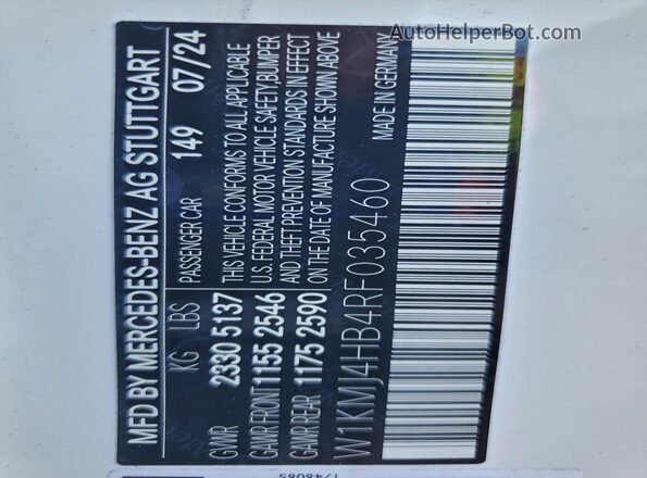 W1KMJ4HB4RF035460 2024 MERCEDES-BENZ CLE Белый Вид подкапотного пространства