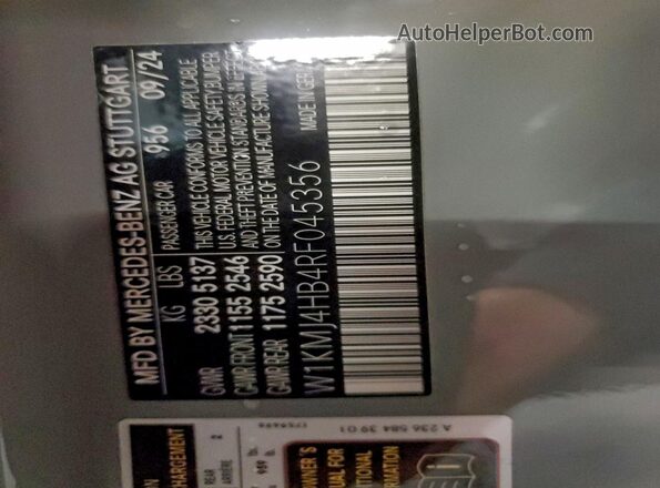 W1KMJ4HB4RF045356 2024 MERCEDES-BENZ CLE Gray Vista del compartimento del motor