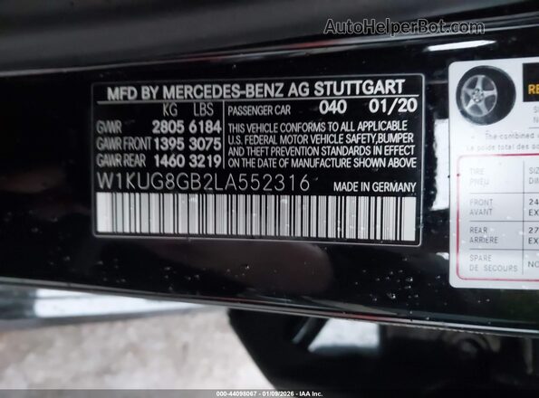 W1KUG8GB2LA552316 2020 MERCEDES-BENZ S-CLASS Черный Вид подкапотного пространства