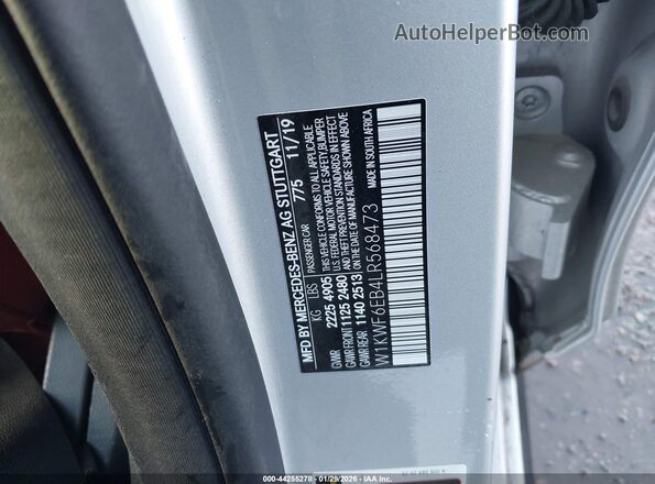 W1KWF6EB4LR568473 2020 MERCEDES-BENZ AMG C 43 Silver Вид підкапотного простору