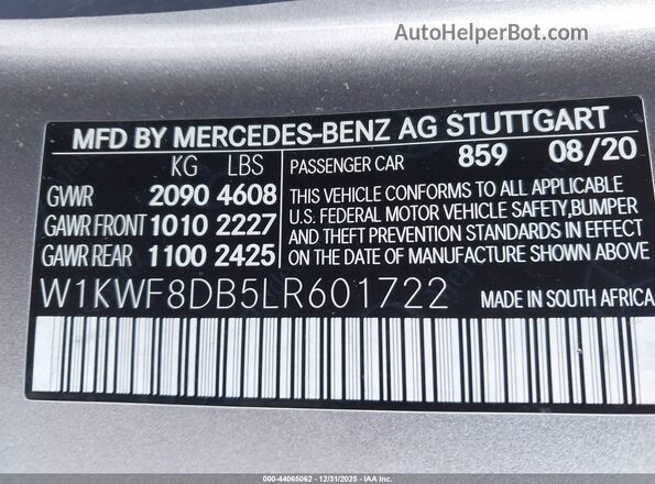 W1KWF8DB5LR601722 2020 MERCEDES-BENZ C-CLASS Gold Widok komory silnika