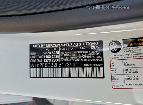 W1KZF8DB2PB173541 2023 MERCEDES-BENZ E White Widok komory silnika