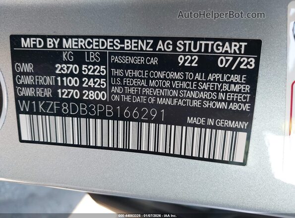 W1KZF8DB3PB166291 2023 MERCEDES-BENZ E-CLASS Серебряный Вид подкапотного пространства