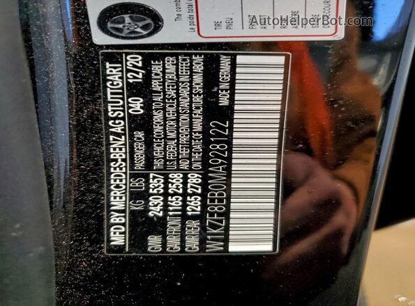 W1KZF8EB0MA928122 2021 MERCEDES-BENZ E Черный Вид подкапотного пространства