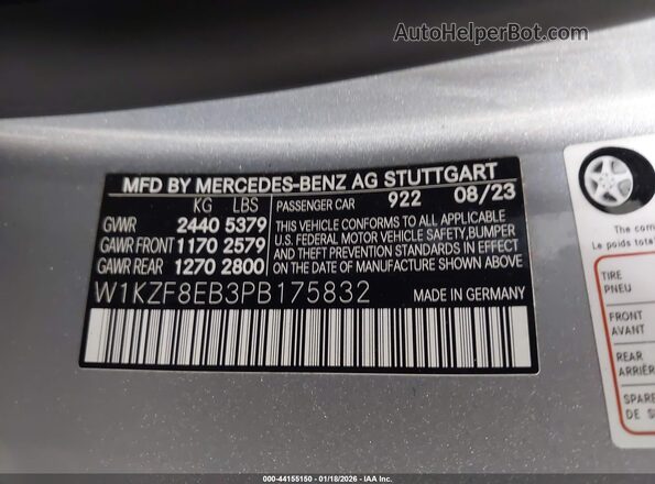 W1KZF8EB3PB175832 2023 MERCEDES-BENZ E-CLASS Серебряный Вид подкапотного пространства