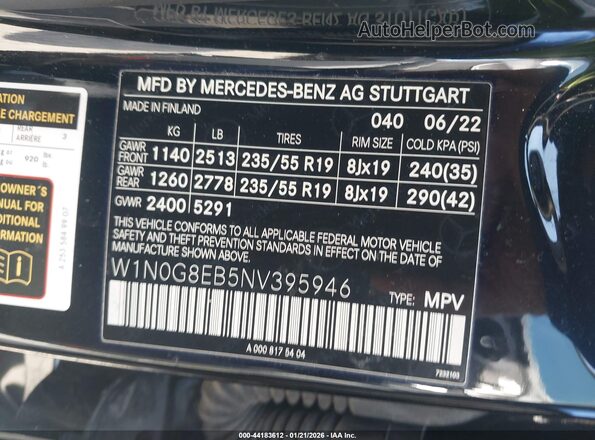 W1N0G8EB5NV395946 2022 MERCEDES-BENZ GLC 300 Черный Вид подкапотного пространства