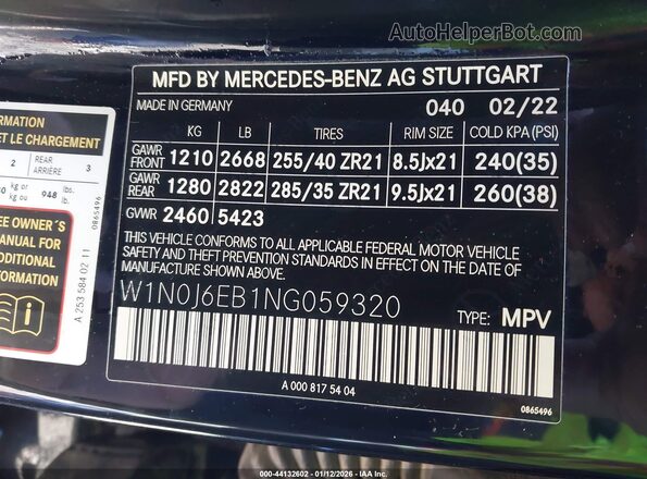 W1N0J6EB1NG059320 2022 MERCEDES-BENZ AMG GLC 43 Black Engine compartment view