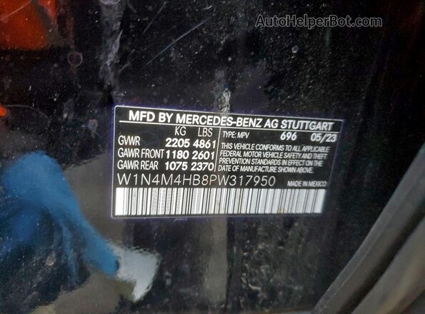 W1N4M4HB8PW317950 2023 MERCEDES-BENZ GLB-CLASS Черный Вид наклейки с VIN-кодом