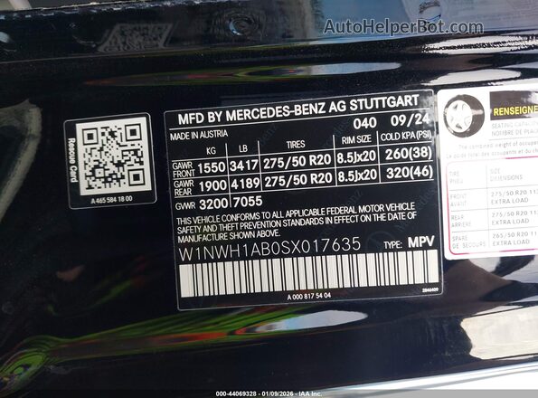 W1NWH1AB0SX017635 2025 MERCEDES-BENZ G 550 Черный Вид подкапотного пространства