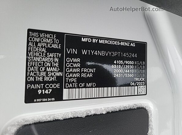 W1Y4NBVY3PT145244 2023 MERCEDES-BENZ SPRINTER  Вид задньої частини салону