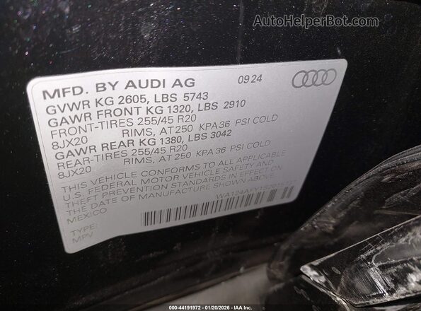 WA124AFY1S2015737 2025 AUDI SQ5 Черный Вид подкапотного пространства
