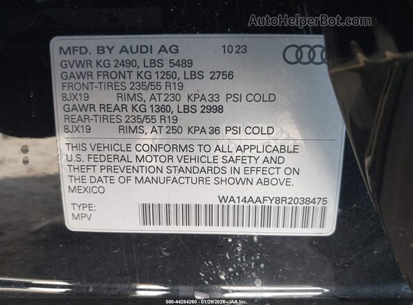 WA14AAFY8R2038475 2024 AUDI Q5 Black Widok komory silnika