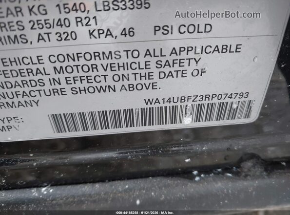 WA14UBFZ3RP074793 2024 AUDI Q4 Black Вид підкапотного простору