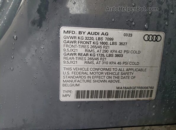 WA16ABGE7RB008760 2024 AUDI Q8 Серый Вид подкапотного пространства