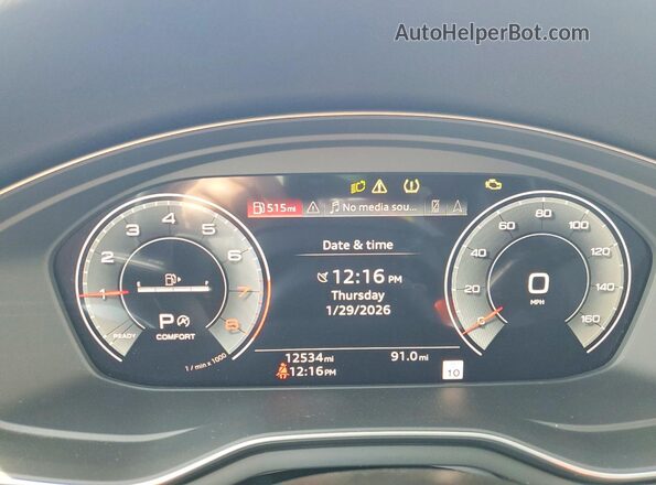 WA18AAF41SA002315 2025 AUDI OTHER Синий Вид щитка приборов