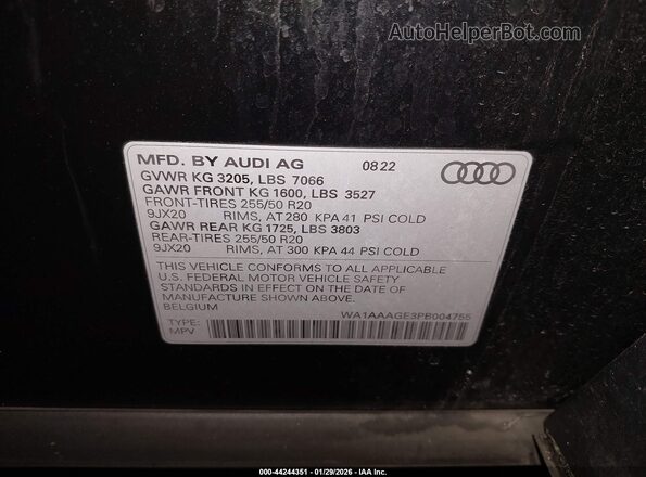 WA1AAAGE3PB004755 2023 AUDI E-TRON Black Շարժիչի բաժամունքի տեսք