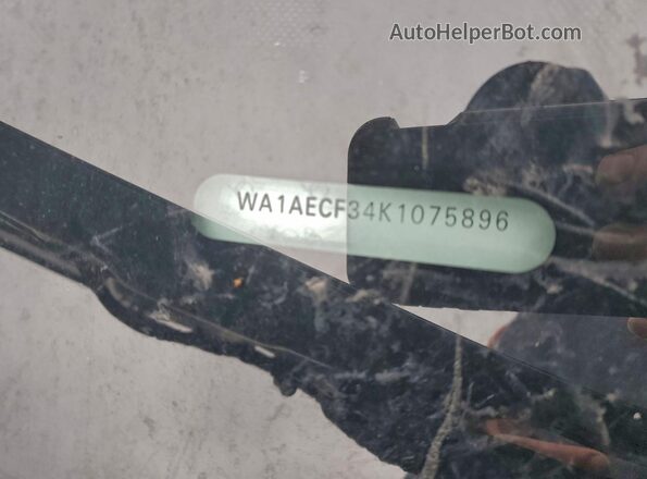 WA1AECF34K1075896 2019 AUDI Q3 Blue VIN კოდის სტიკერის ხედი