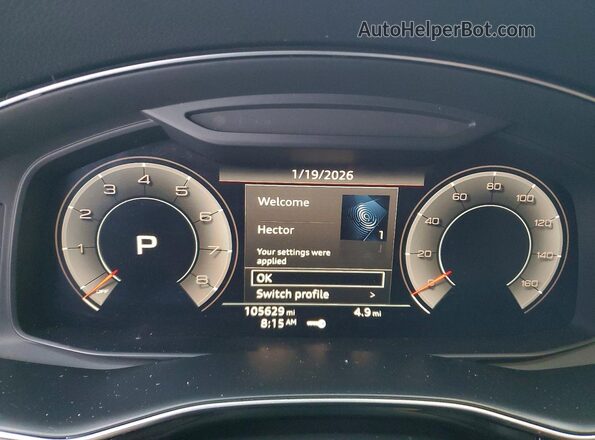 WA1AVAF15KD022657 2019 AUDI Q8 White Widok zestawu wskaźników