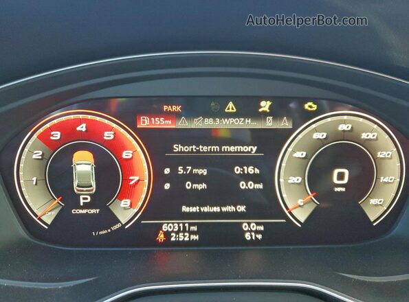 WA1B4AFY8M2034966 2021 AUDI SQ5 Серый Вид щитка приборов