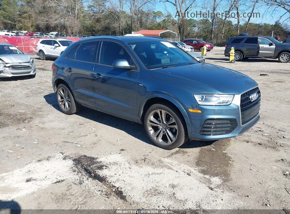 WA1BCCFSXJR013257 2018 AUDI Q3 Синий Передняя правая четверть