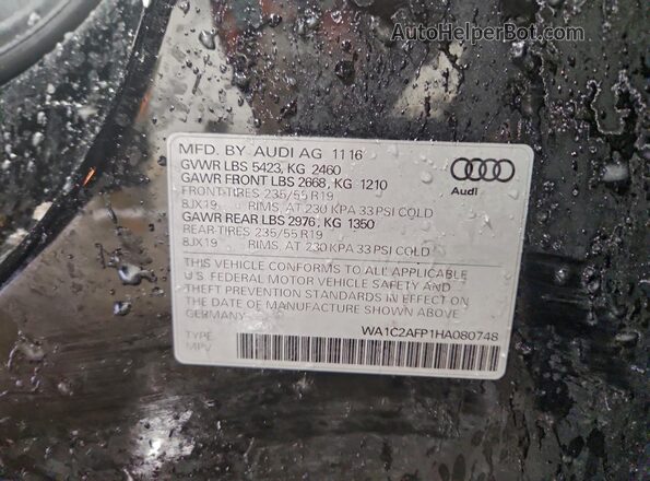 WA1C2AFP1HA080748 2017 AUDI Q5 Black Vista de la etiqueta del VIN