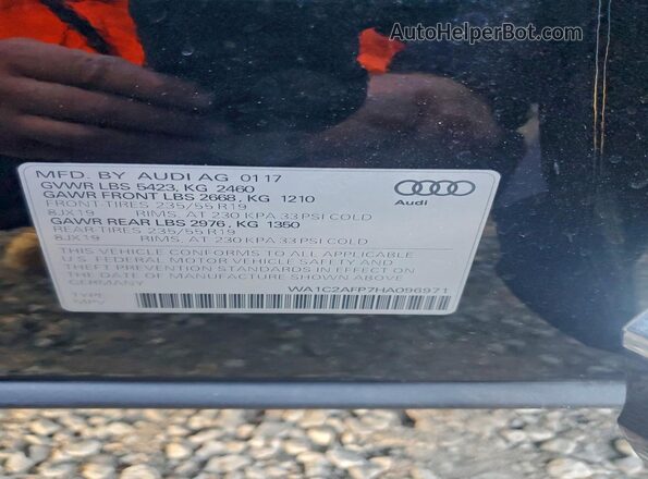 WA1C2AFP7HA096971 2017 AUDI Q5 Black Սալոնի 360 աստիճան տեսք