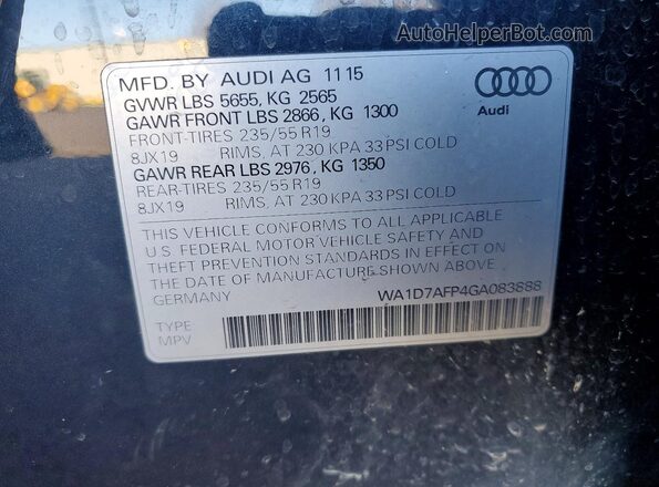 WA1D7AFP4GA083888 2016 AUDI Q5 Black Widok komory silnika