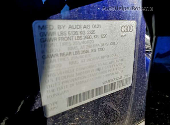 WA1EECF37M1130992 2021 AUDI Q3 Blue Սալոնի 360 աստիճան տեսք