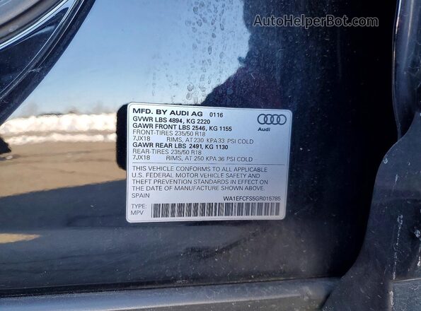 WA1EFCFS5GR015785 2016 AUDI Q3 Black Widok naklejki z numerem VIN