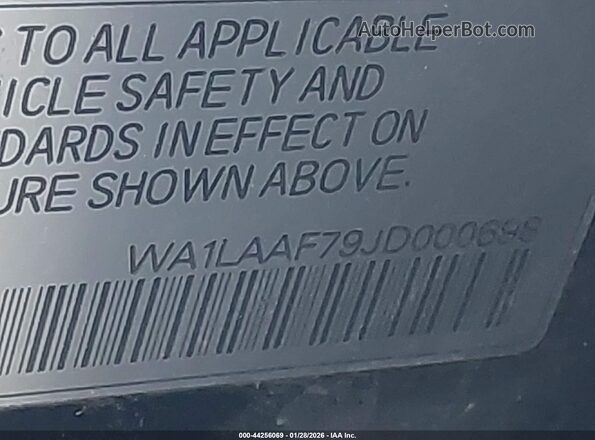 WA1LAAF79JD000698 2018 AUDI Q7 Черный Вид подкапотного пространства