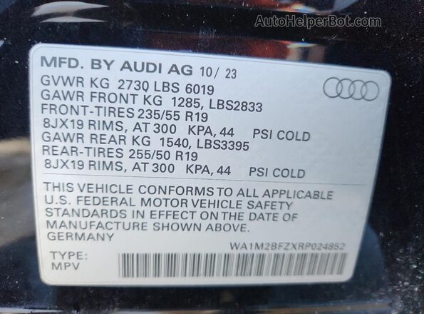 WA1M2BFZXRP024852 2024 AUDI Q4 Black სალონის 360-გრადუსიანი ხედი