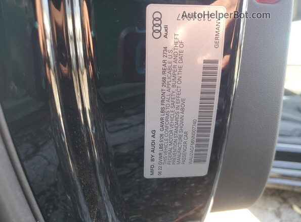 WAU2AGF56NN007740 2022 AUDI OTHER Черный Вид подкапотного пространства