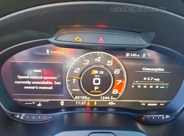 WAUB1GFF0KA124760 2019 AUDI S3 Серый Вид щитка приборов